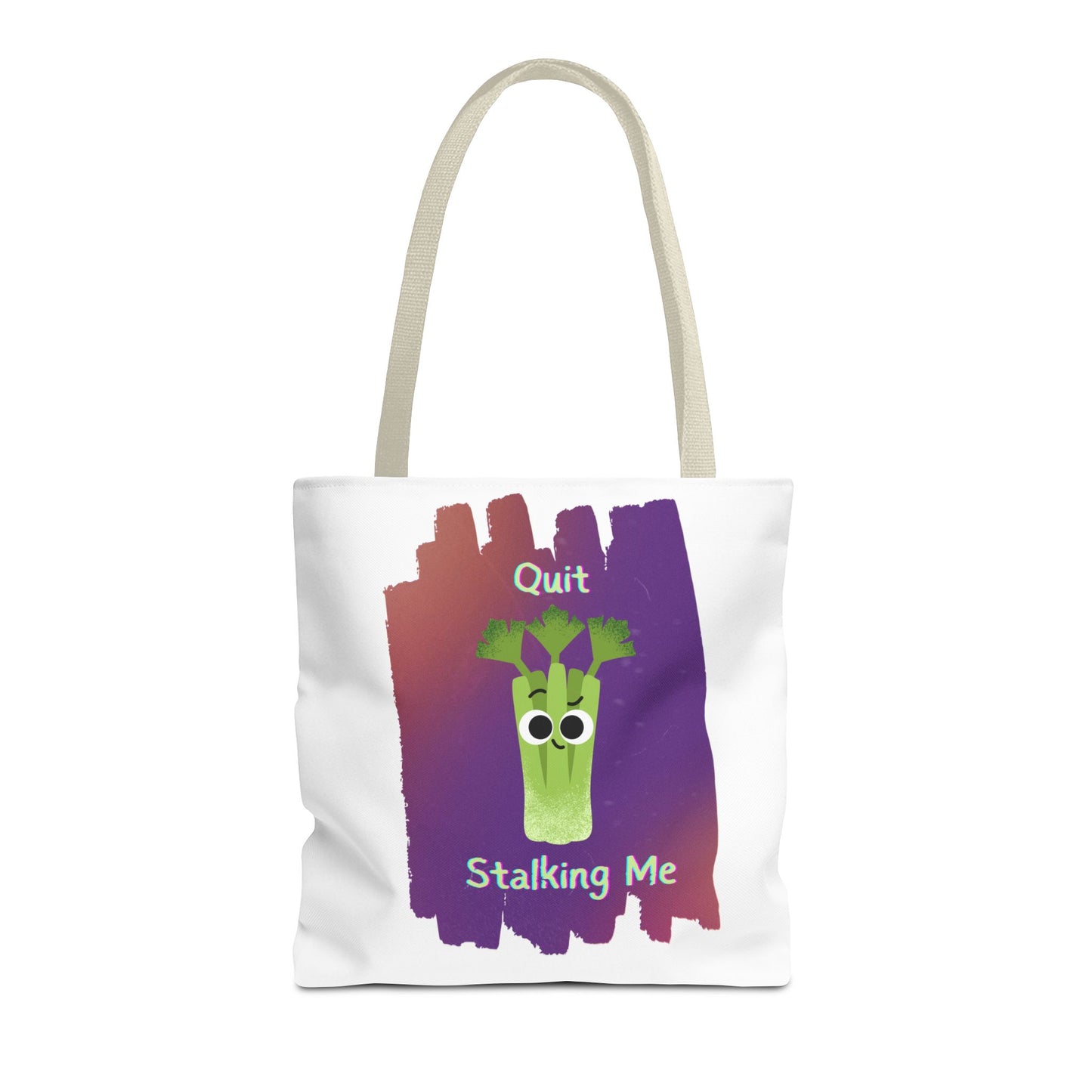 Playful Celery Tote Bag - "Quit Stalking Me" - Funny Shopping Bag, Gift for Veggie Lovers, Gym, Market, Eco-Friendly Bag