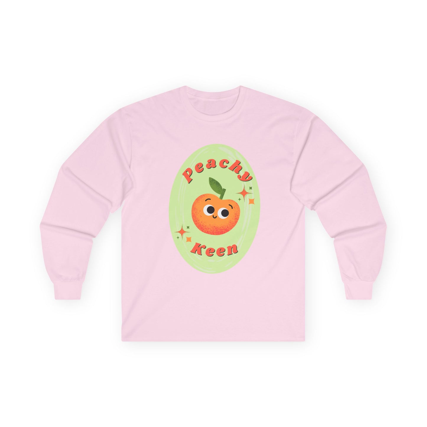 Peachy Keen Unisex Long Sleeve Tees, Cute Graphic Shirt, Fruit Lover Gift, Comfortable Everyday Wear, Perfect for Spring and Summer