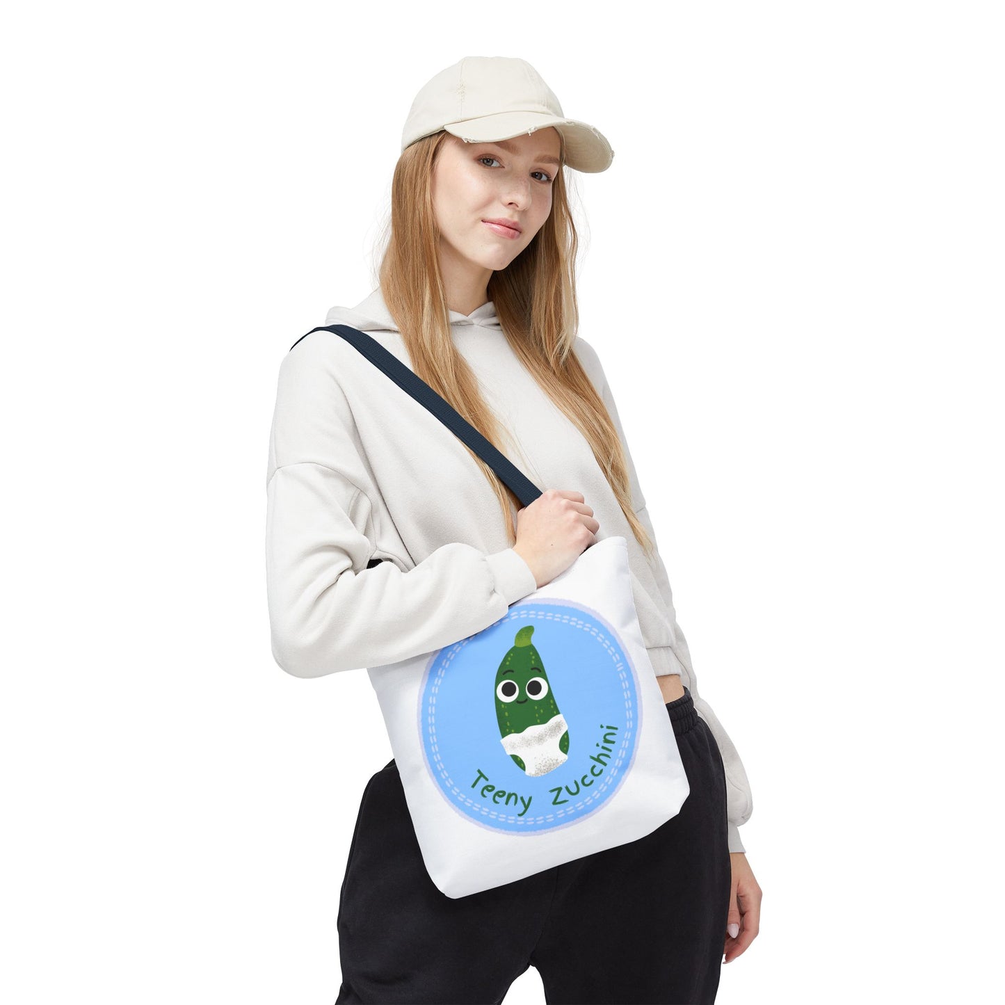 Cute Teeny Zucchini Tote Bag, Eco-Friendly Shopping Bag, Reusable Grocery Tote, Fun Gift for Veggie Lovers, Everyday Carryall