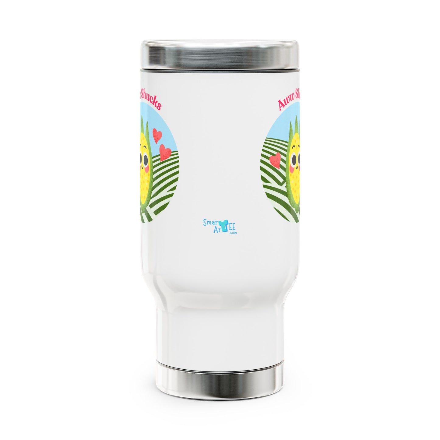 Cute Stainless Steel Travel Mug - "Awww Shucks" Design, Unique Coffee Cup, Perfect Gift for Friends, Outdoor Adventures, Everyday Use