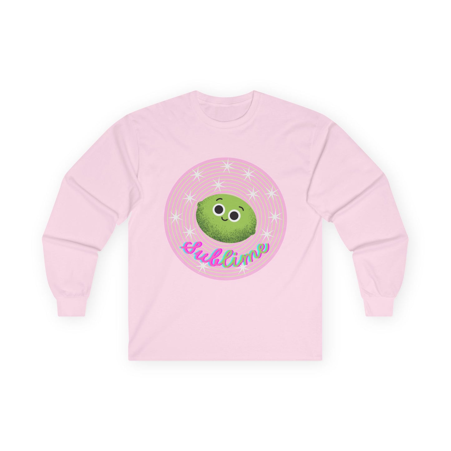 Sublime Lime Cute Graphic Long Sleeve Tee, Unisex Tee, Gift for All Ages, Casual Wear, Fruit Pun Apparel, Graphic Tee