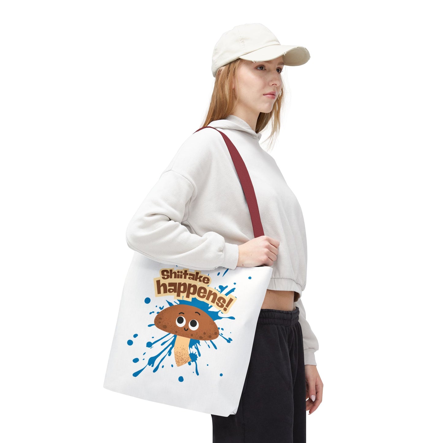 Funny Shiitake Mushroom Tote Bag, Humorous Eco-Friendly Shopping Bag, Perfect Gift for Fun-Lovers, Mushroom Lover Gift, Quirky Reusable Tote