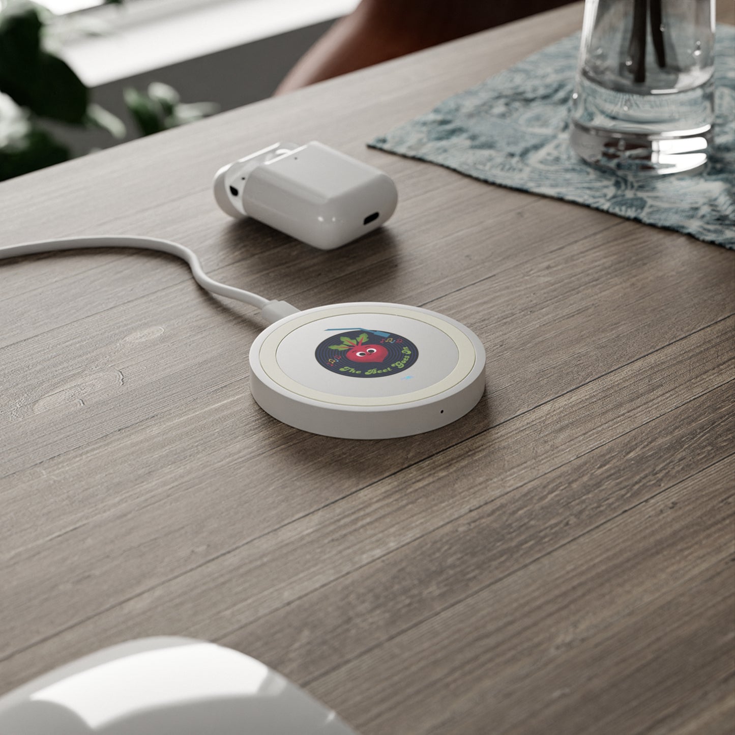 Quake Wireless Charging Pad - Musical Beet Inspired Design, Bundle With Air Pod Case, Unique Tech Gift, Eco-Friendly Charging