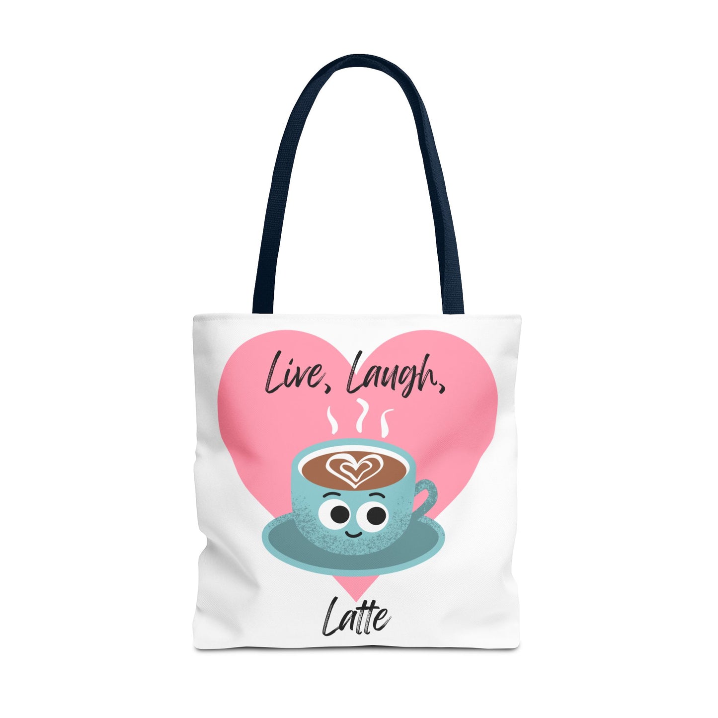 Cute Coffee Tote Bag - Live, Laugh, Latte - Perfect Gift for Coffee Lovers, Casual Carryall, Eco-Friendly, Everyday Use