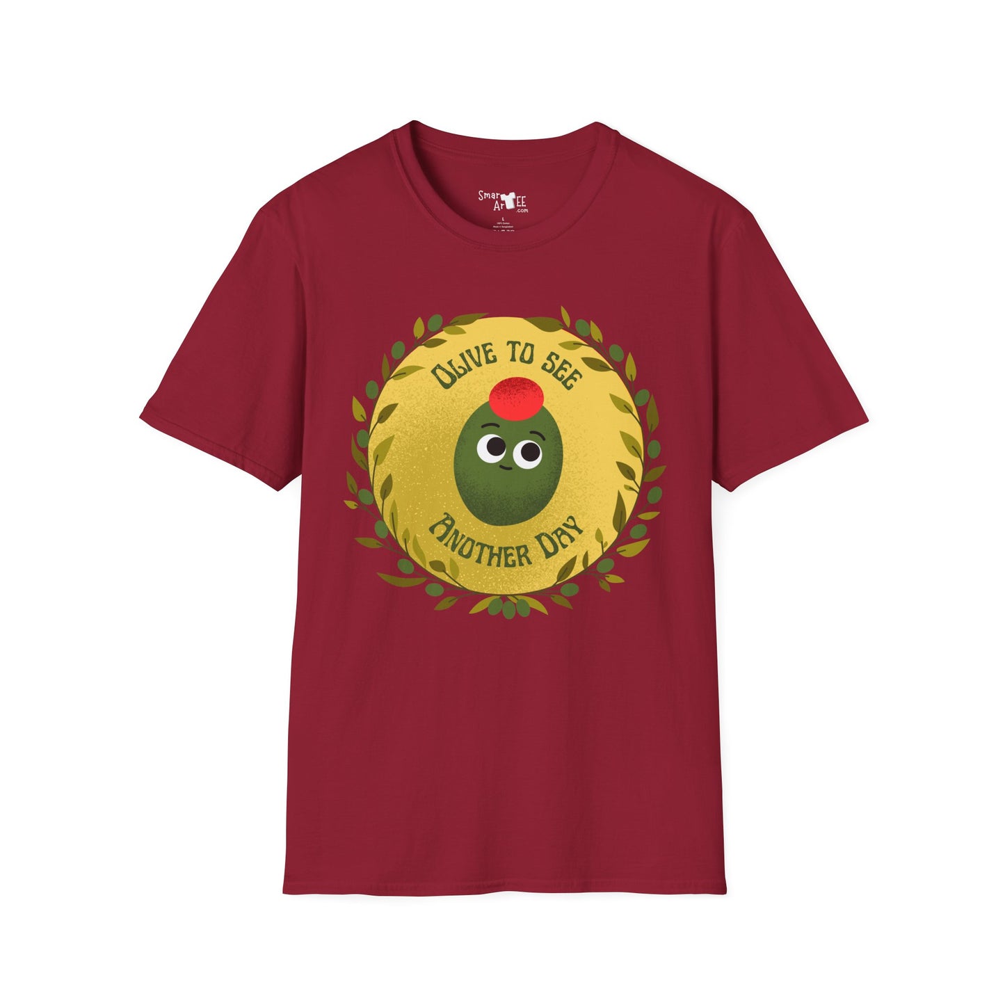 Funny Olive Design Unisex Softstyle T-Shirt - 'Olive to See Another Day' Funny Vegetable Pun, Great Gift Idea, Fun For All