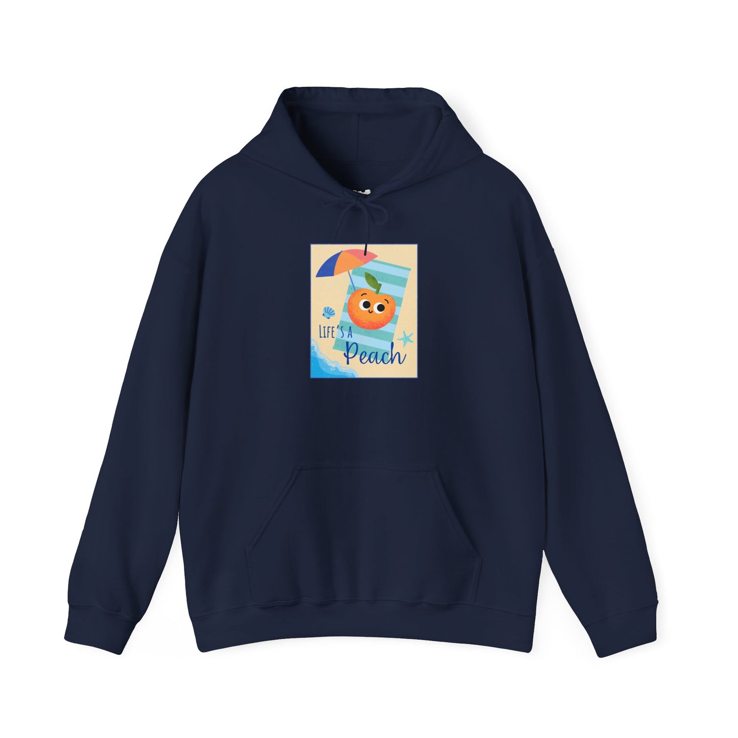 Peach Themed Unisex Hoodie, Cozy Pullover, Cute Fruit Apparel, Beach Vibes Clothing, Gift for Mom, Soft Pullover