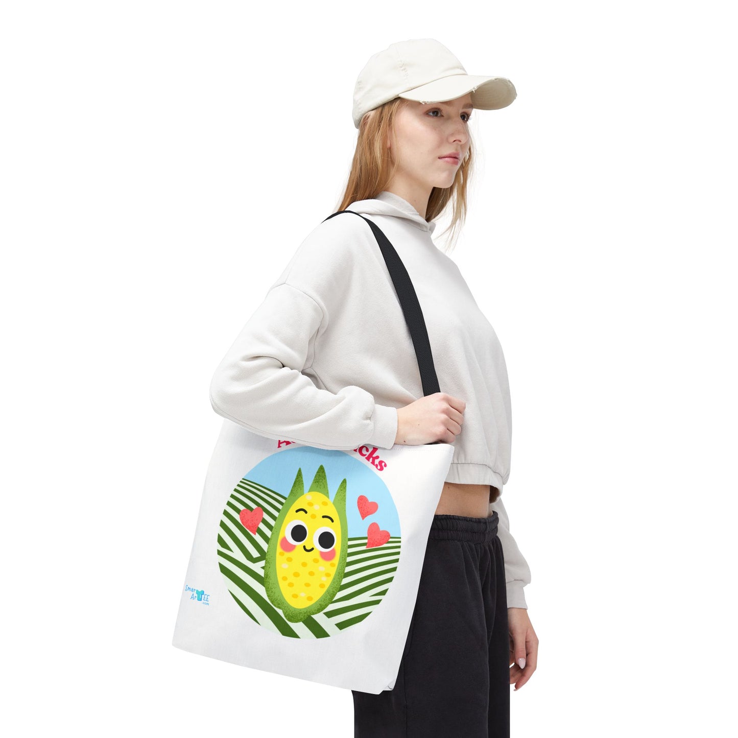 Cute Corn Tote Bag, Funny Grocery Tote, Gift for Veggie Lovers, Funny Farmhouse Decor, Unique Eco-Friendly Bag