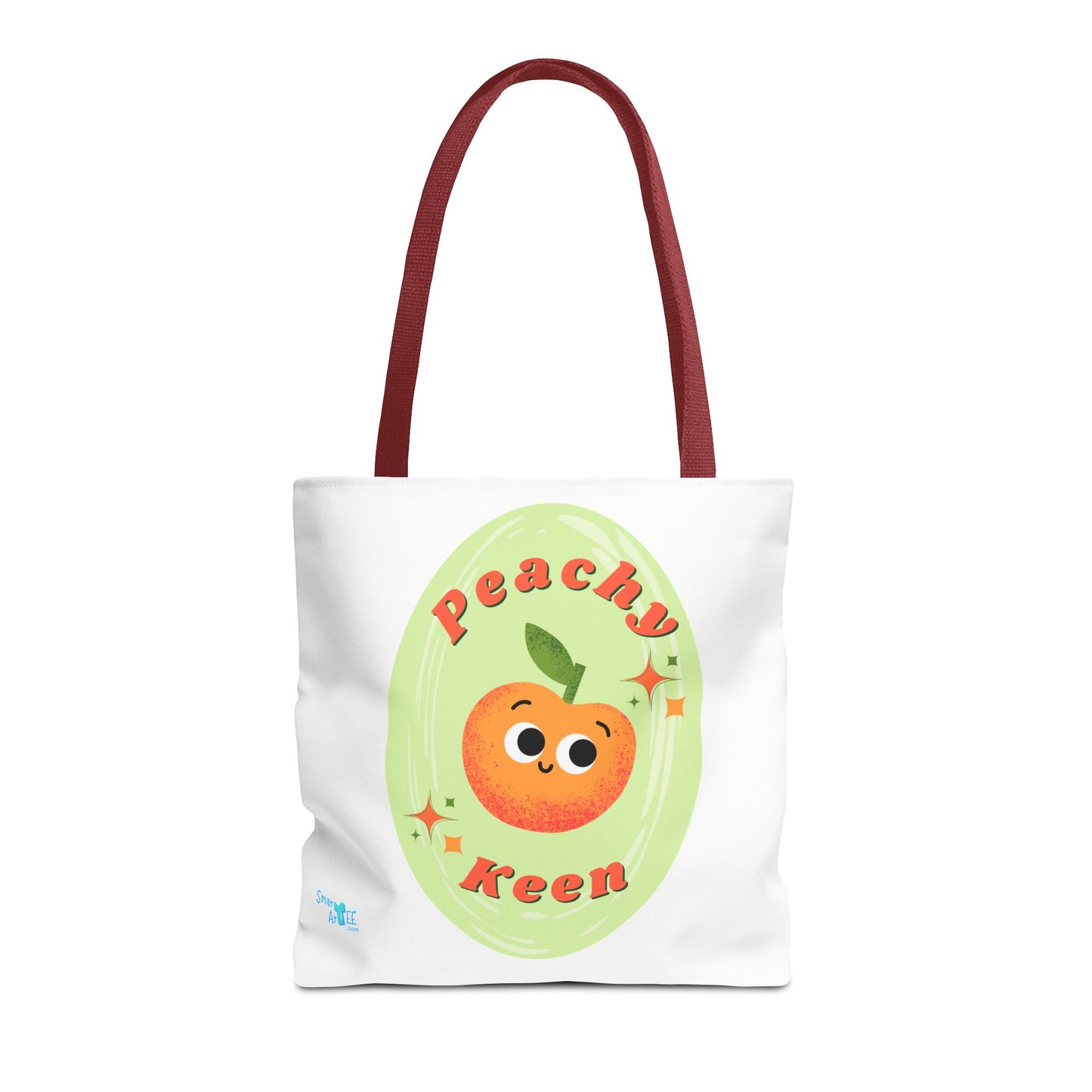Peachy Keen Tote Bag, Cute Fruit Tote, Eco-Friendly Shopping Bag, Reusable Grocery Tote, Gift for Fruit Lovers