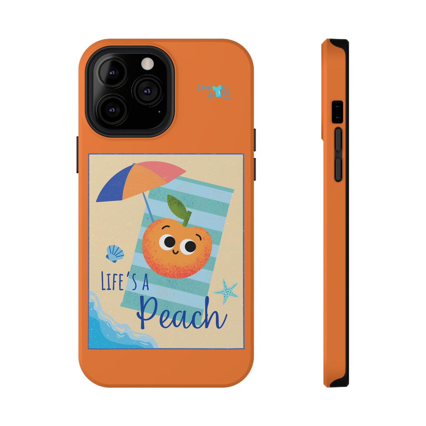 Cute Life's a Peach Phone Case, Impact-Resistant Cell Phone Cover, Summer Accessory, Gift for Fruit Lovers, Beach Vibes