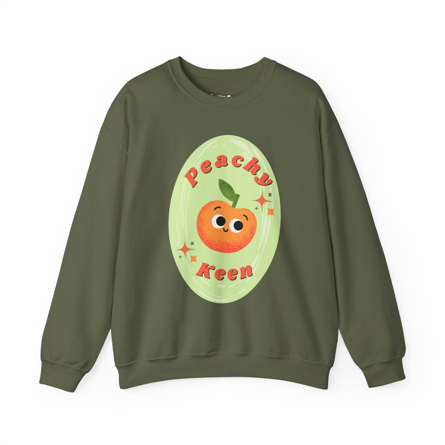Peachy Keen Unisex Crewneck Sweatshirt, Cute Apparel, Casual Wear, Gift for Friends, Fall Style, Fun Fashion