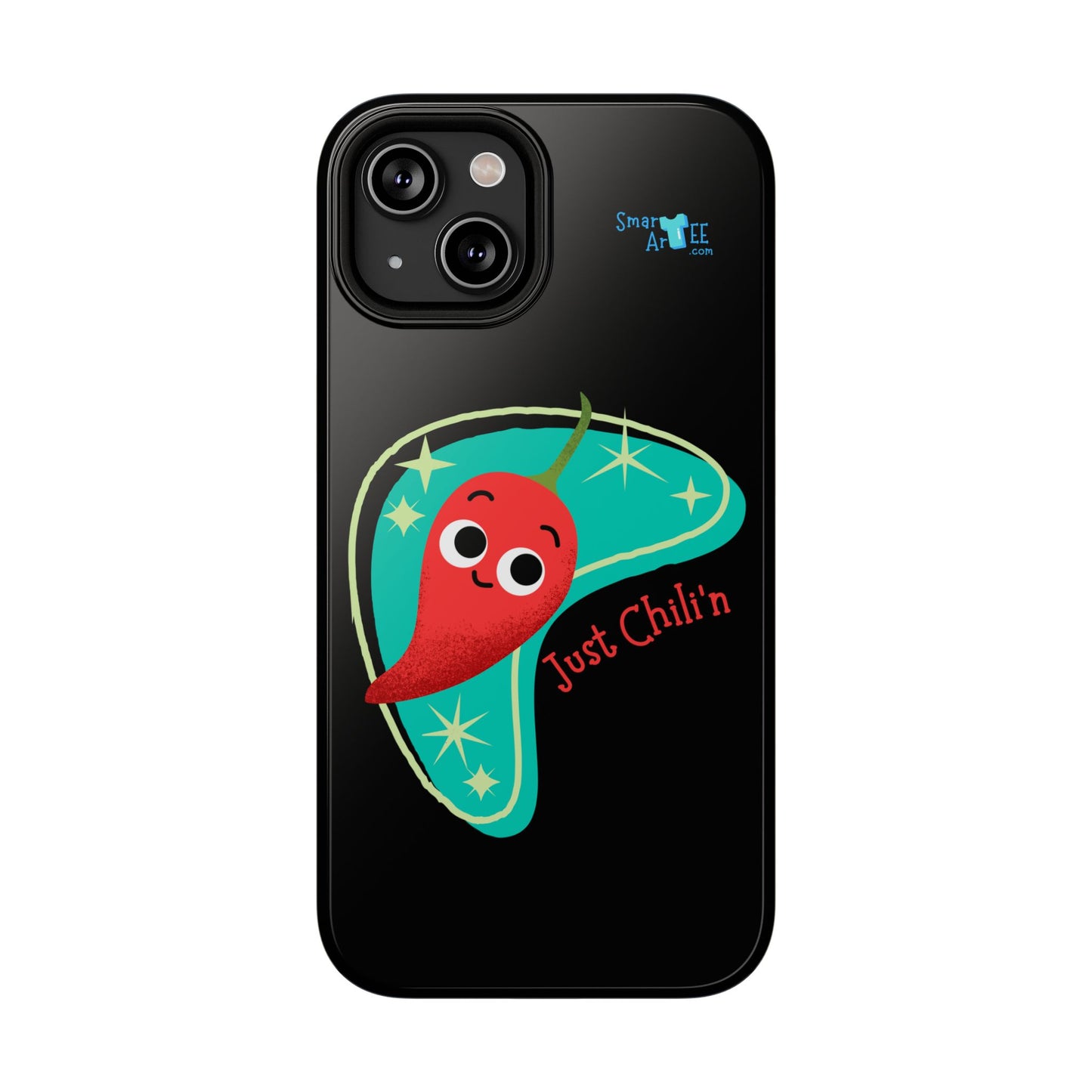 Chili Themed Phone Case, Just Chilin' Design, Fun Accessory, Unique Gift, Vibrant Protection, Perfect for Foodies, Holiday Cheer