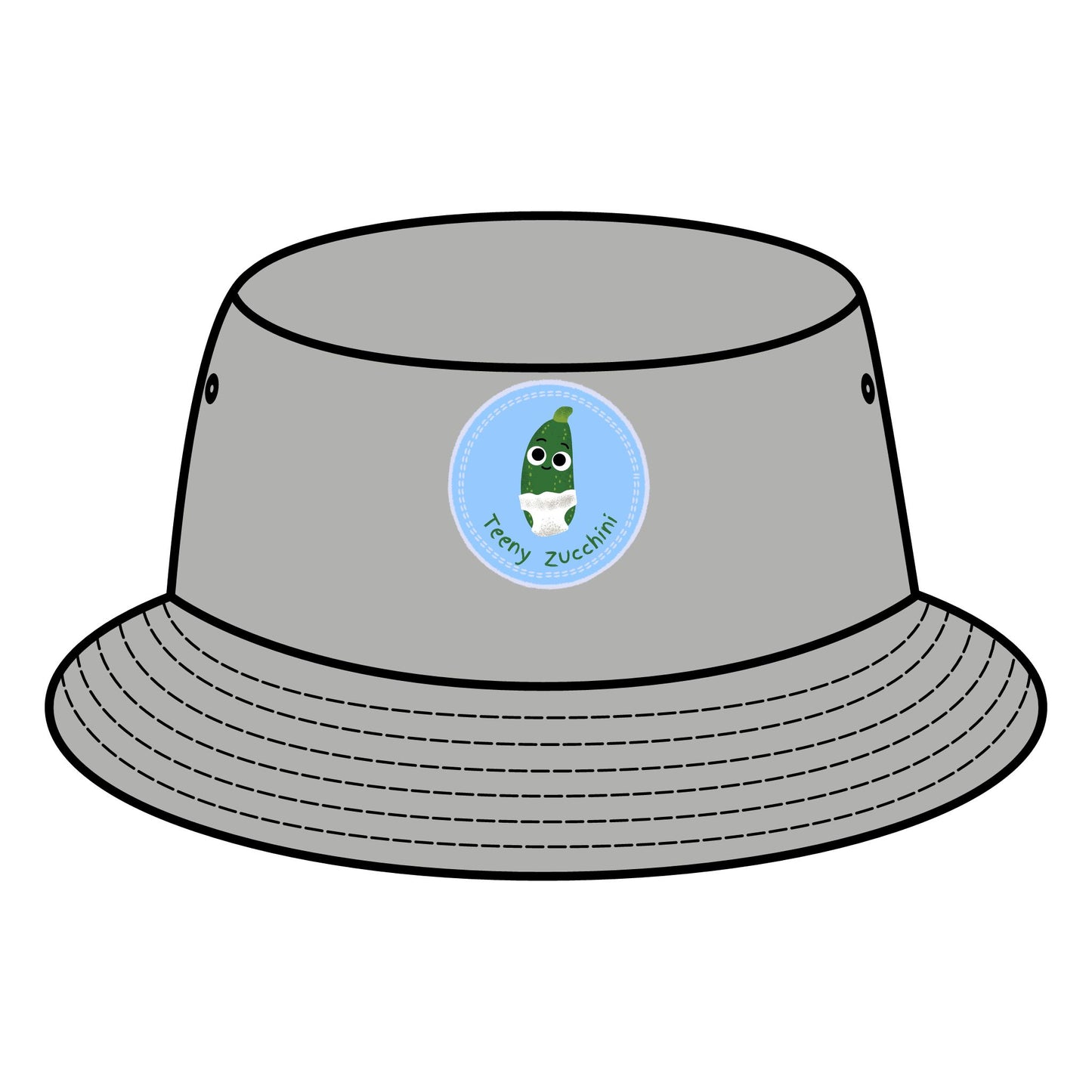 Cute Baby Zucchini Pun Bucket Hat for Summer Fun, Unisex Sun Hats, Gift for Foodies, Garden Party Accessories, Trendy Travel Hat