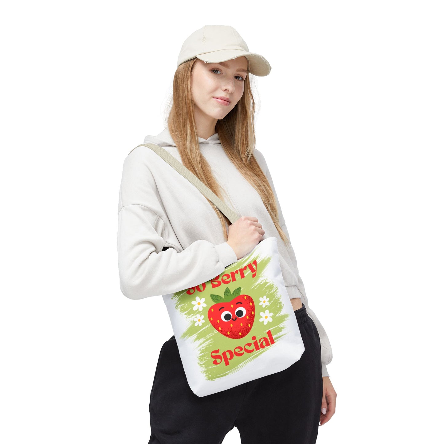 Cute Strawberry Tote Bag - So Berry Special, Tote, Eco-Friendly Bag, Shopper Bag, Beach Bag, Gift for Her