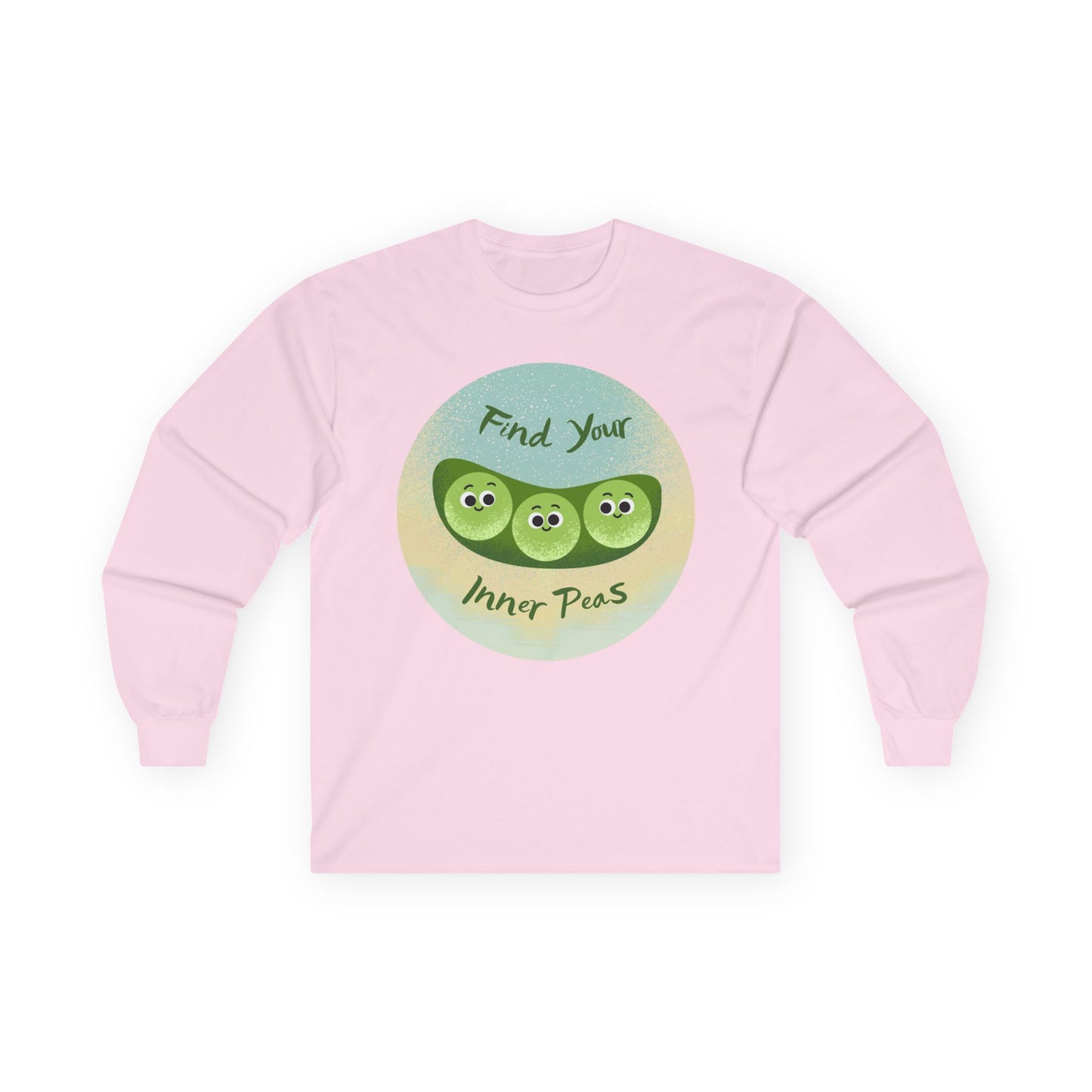 Find Your Inner Peas Long Sleeve Tees, Unisex Cotton Shirt, Cute Gift for Gardeners, Motivational Apparel, Farmhouse Decor Clothing