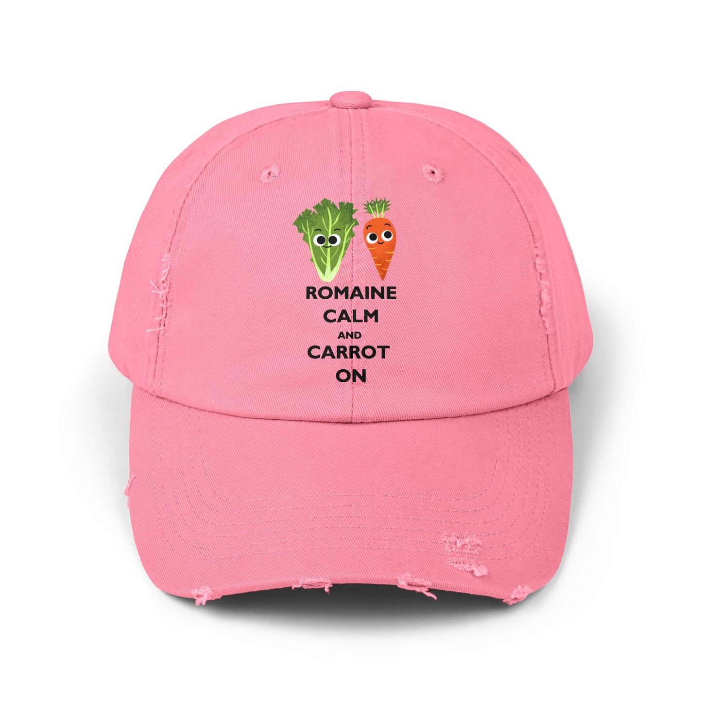 Romaine Calm Distressed Cap, Fun Gardening Hat, Cute Vegetable Cap, Gift for Veggie Lovers, Trendy Farmhouse Accessories