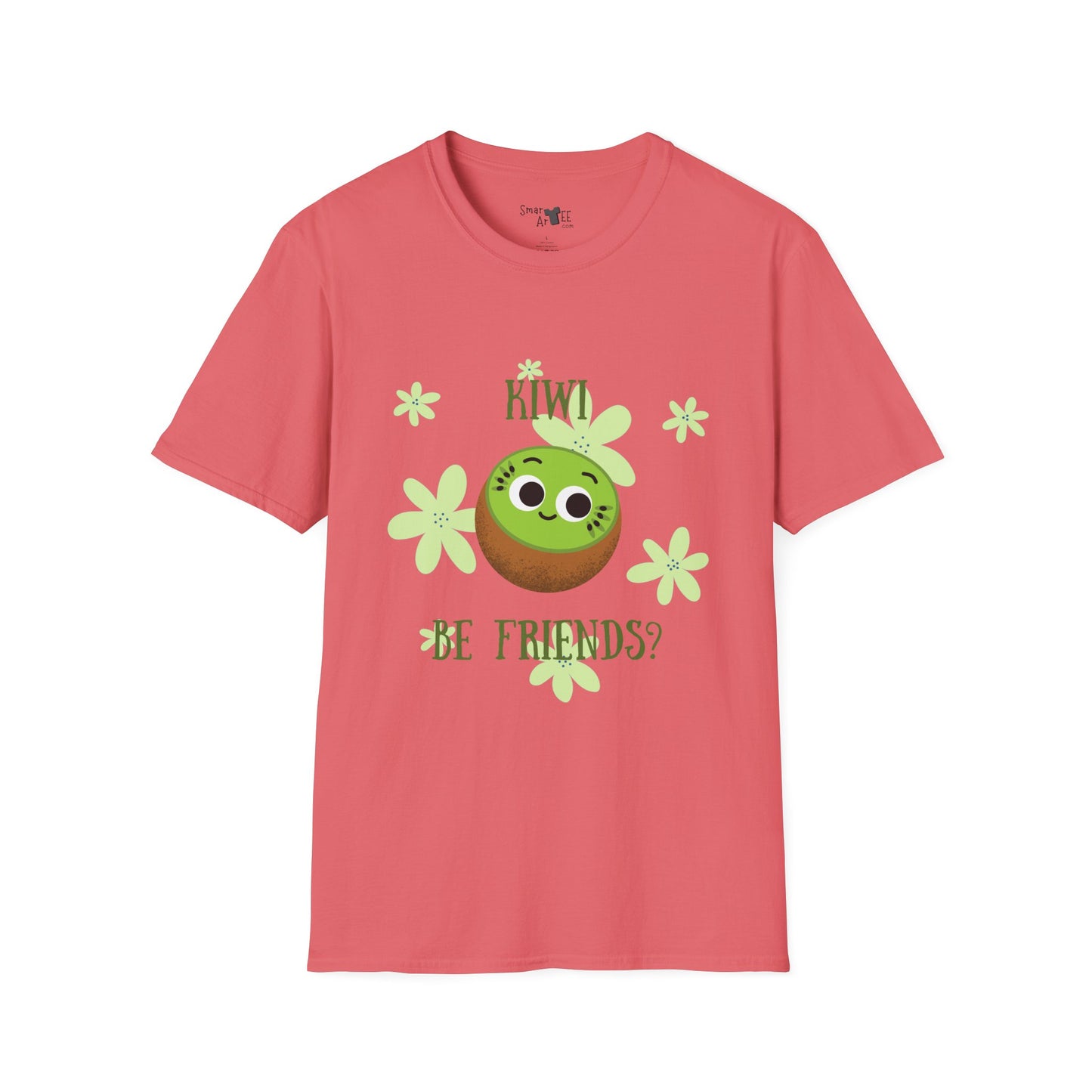 Cute Kiwi Graphic T-Shirt - "Kiwi Be Friends?" Unisex Soft Style Tee, Funny Pun T-Shirt