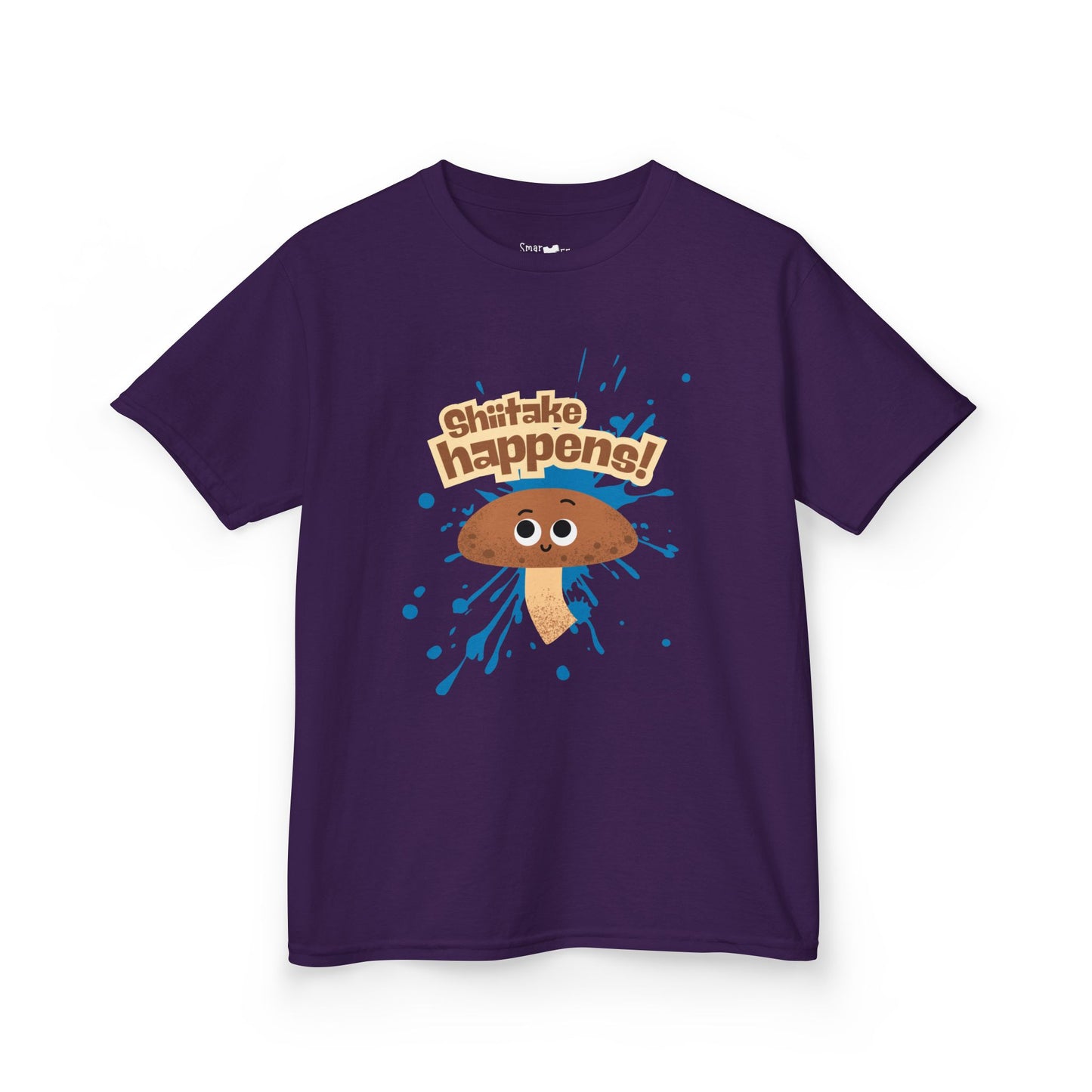 Fun Mushroom Kids Tee - "Shiitake Happens!" - Playful Gift, Cool Kids Apparel, Birthday, Everyday Wear, Summer Style, Youth Shirt