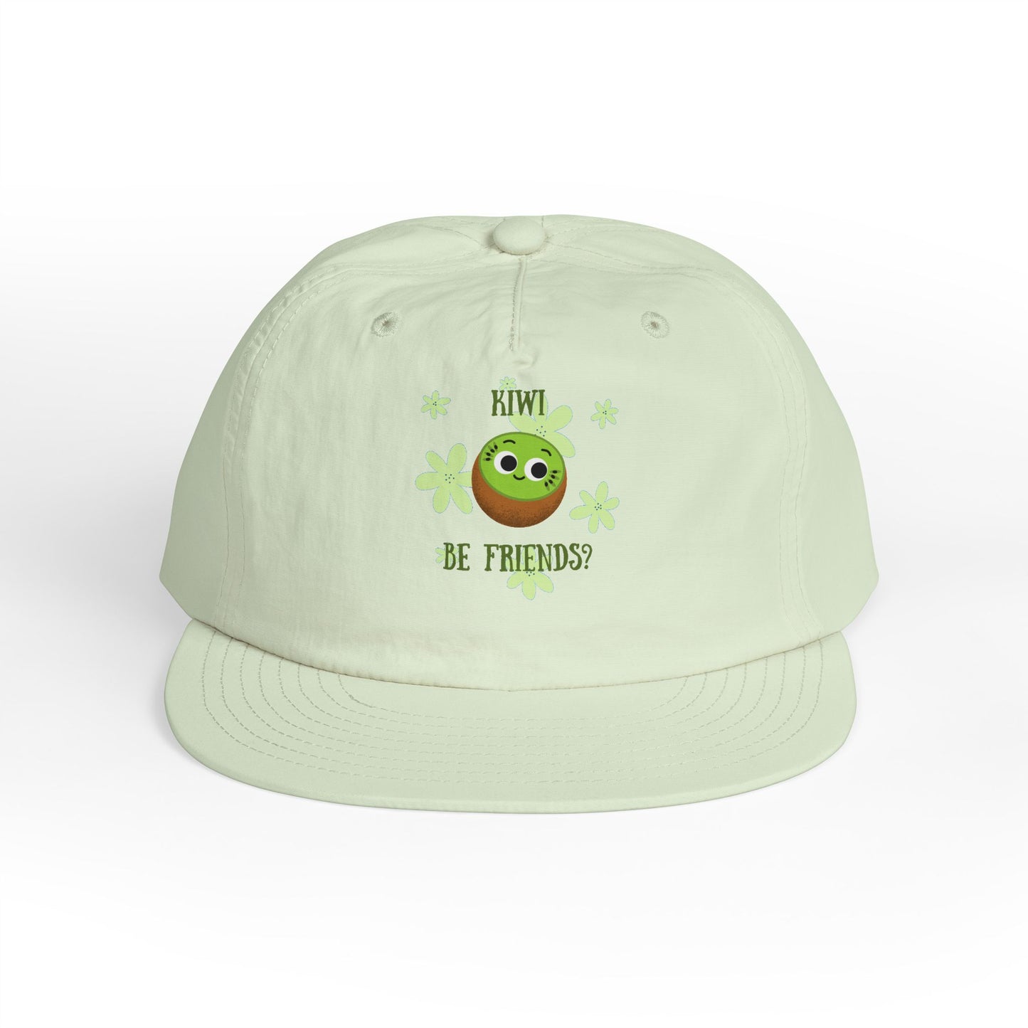 Surf Cap with Funny "Kiwi Be Friends" Design - Beach Hat, Gift for Surfers, Summer Accessory, Fun Outdoor Headwear, Vacation Style