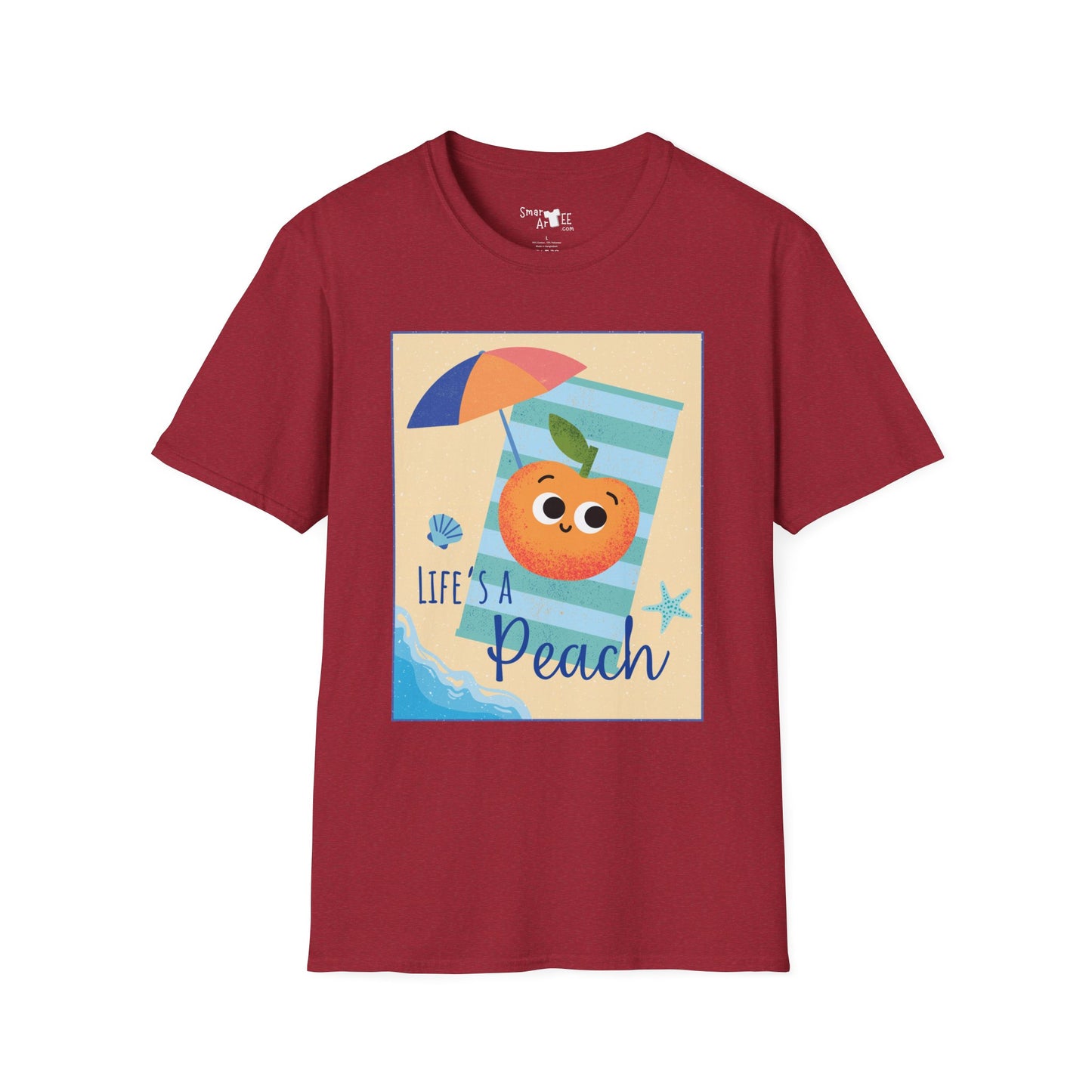 Peach Life Unisex T-Shirt - Life's a Peach When It's Better Than a Beach, Funny Fruit Pun T-Shirt, Great Gift Idea