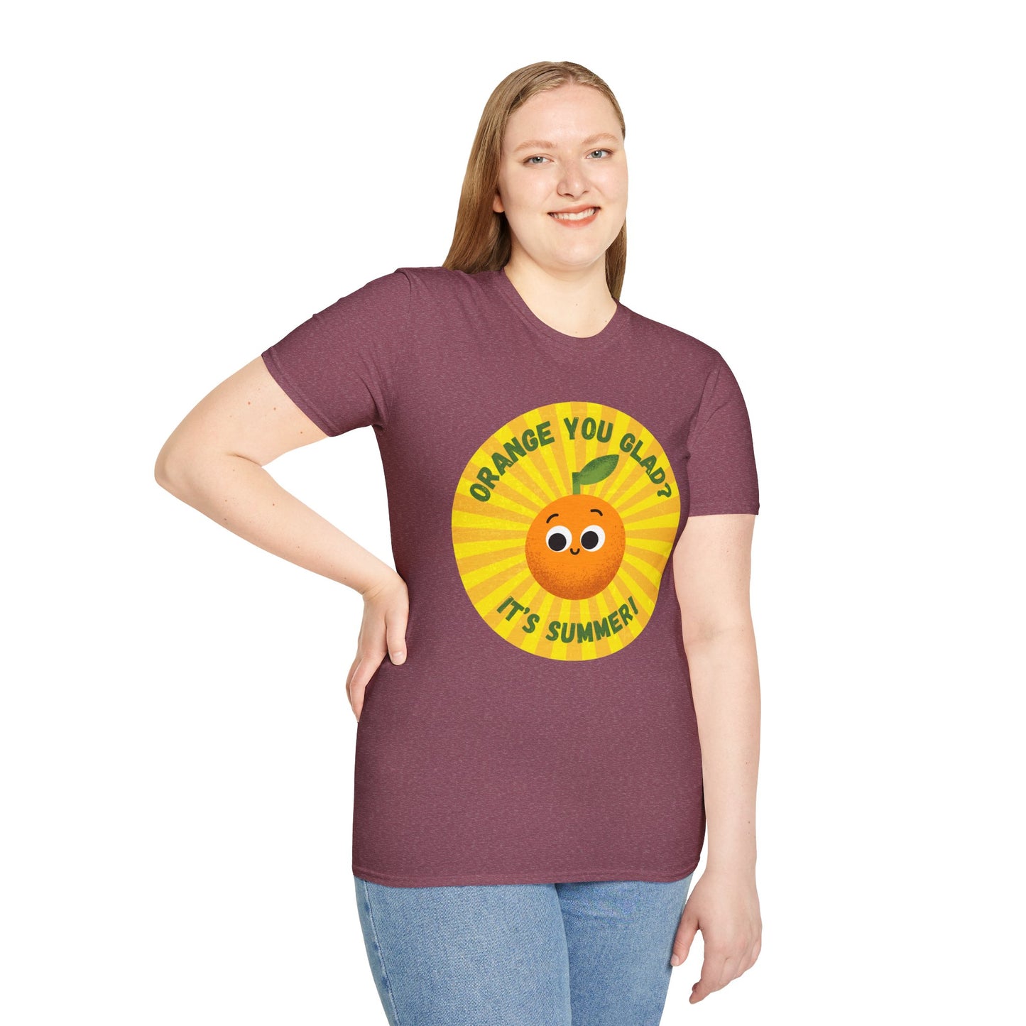 Summer Vibes T-Shirt - Fun Orange You Glad Design, Casual Tee, Gift for Kids, Family Gatherings, Seasonal Wear, Summer Celebrations