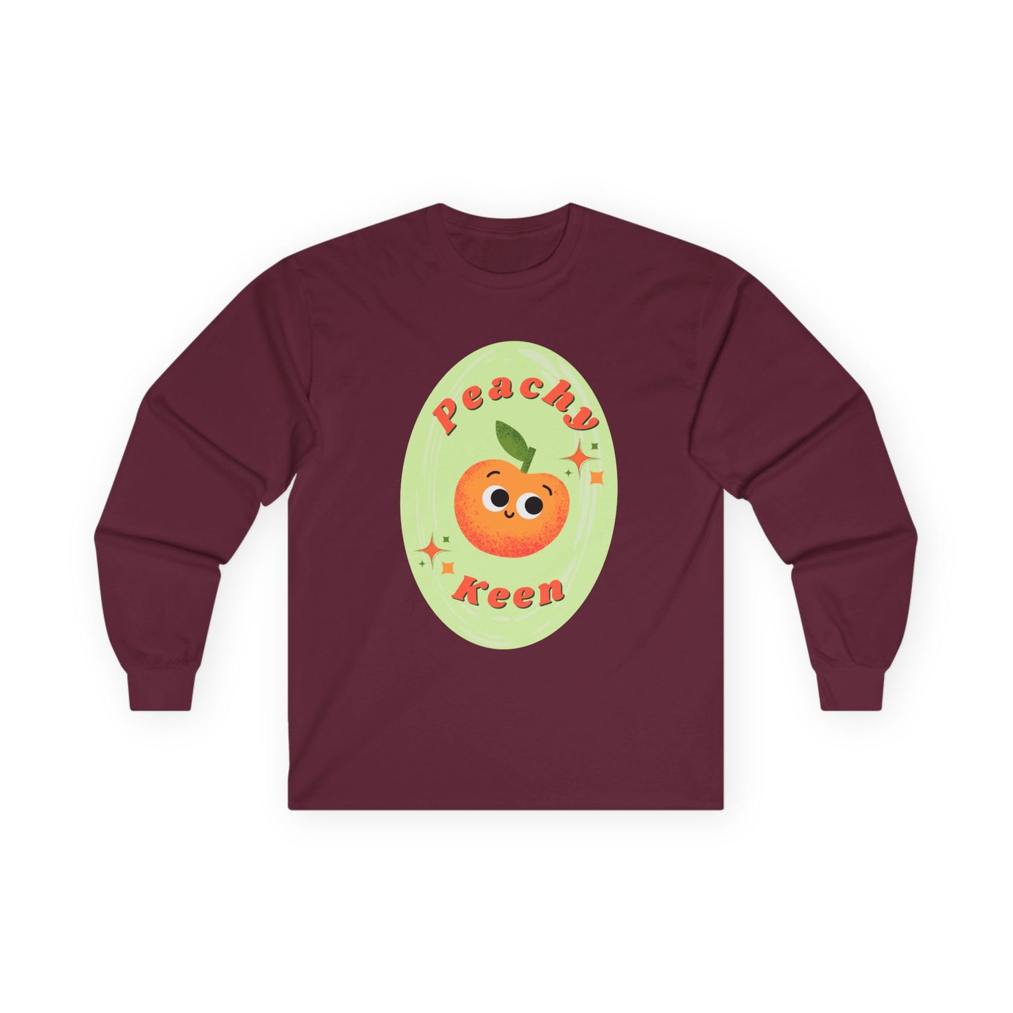 Peachy Keen Unisex Long Sleeve Tees, Cute Graphic Shirt, Fruit Lover Gift, Comfortable Everyday Wear, Perfect for Spring and Summer