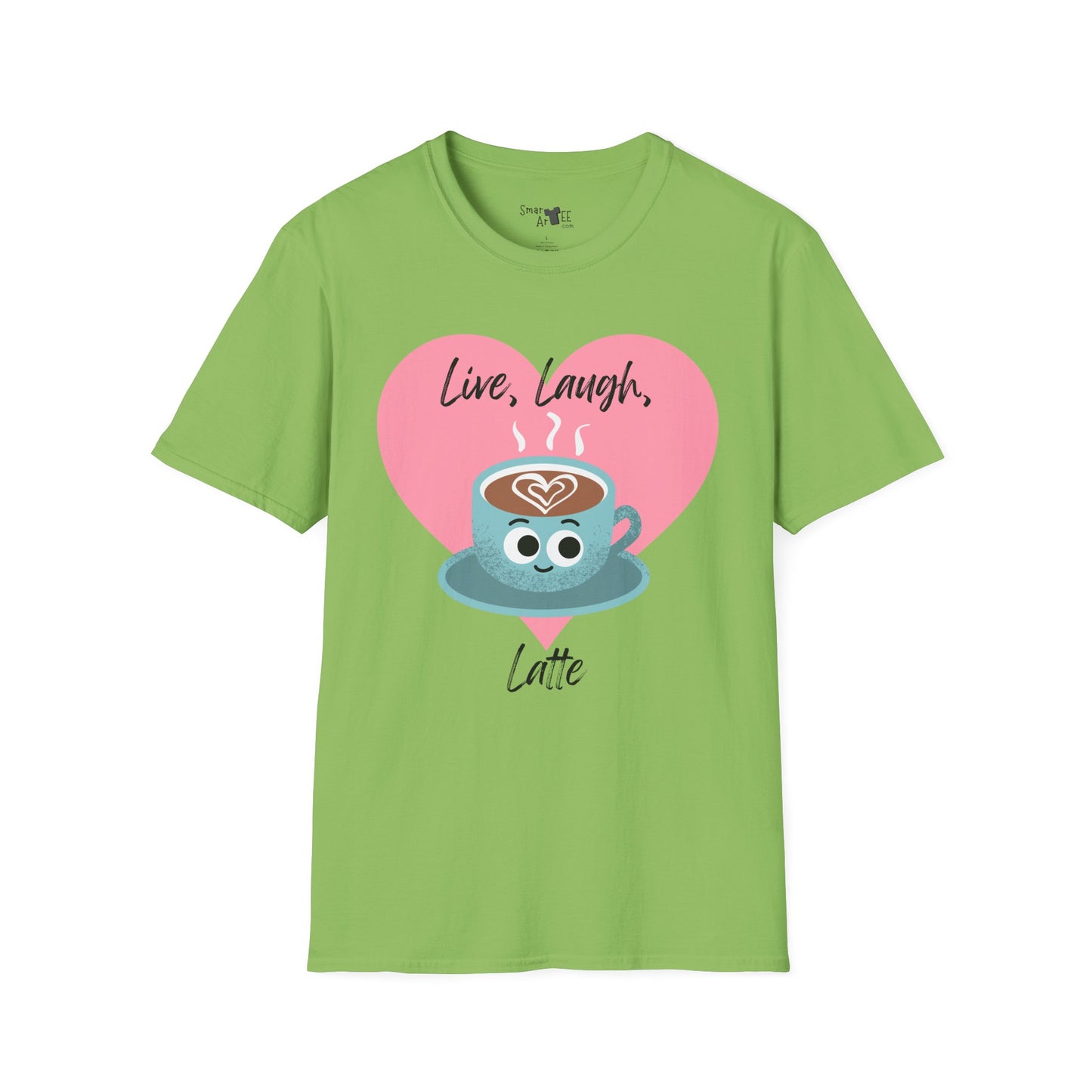 Cute Coffee Lover T-Shirt, Funny Gift for Barista, Softstyle Tee for Friends, Gift for Coffee Lovers, Live Laugh Latte Shirt