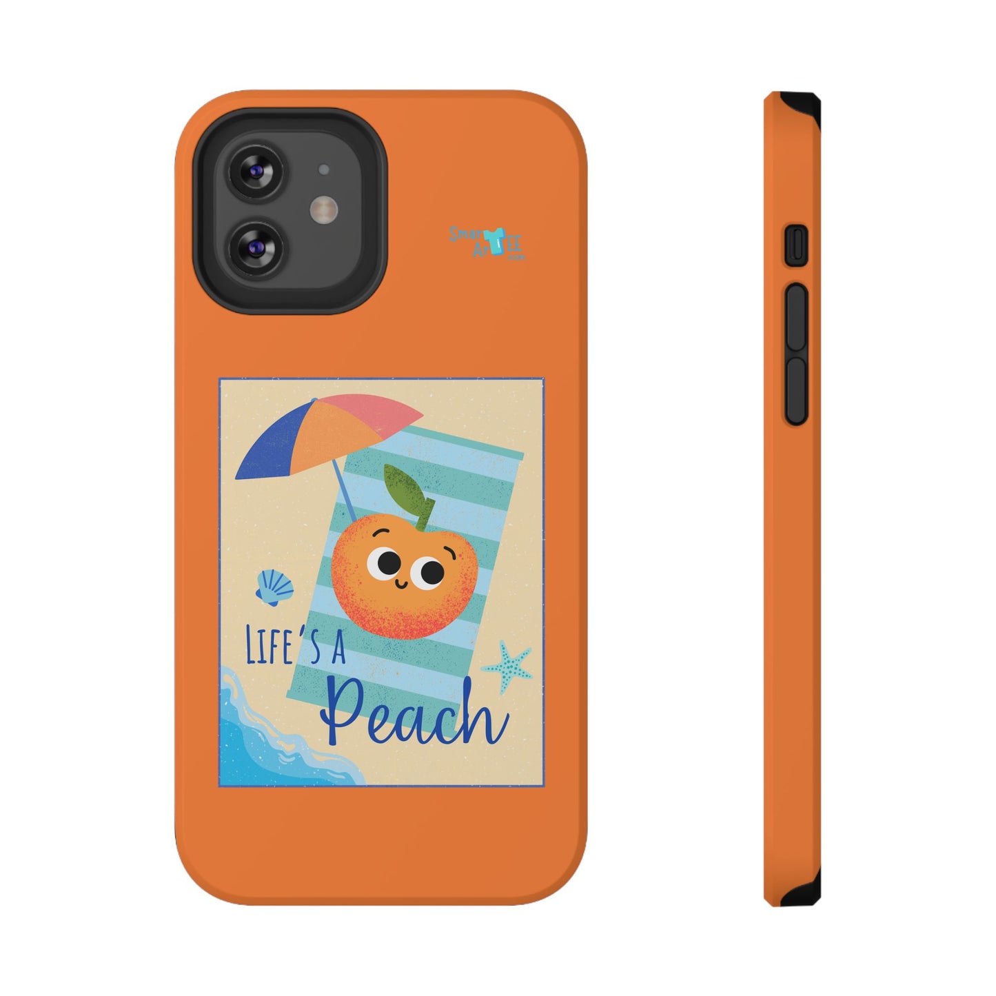 Cute Life's a Peach Phone Case, Impact-Resistant Cell Phone Cover, Summer Accessory, Gift for Fruit Lovers, Beach Vibes