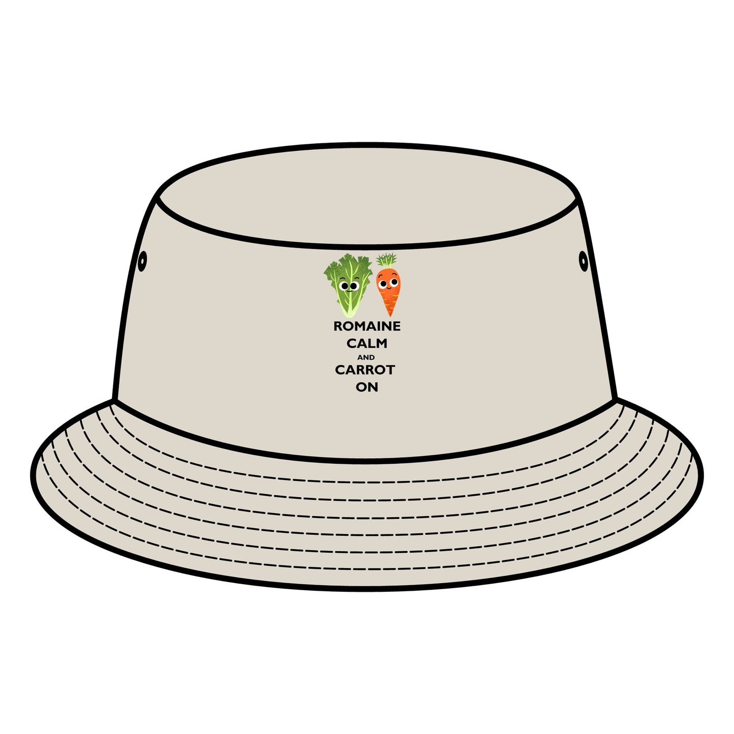 Romaine Calm Bucket Hat, Funny Gardening Hat, Summer Sun Protection, Gift for Veggie Lovers, Casual Outdoor Accessory