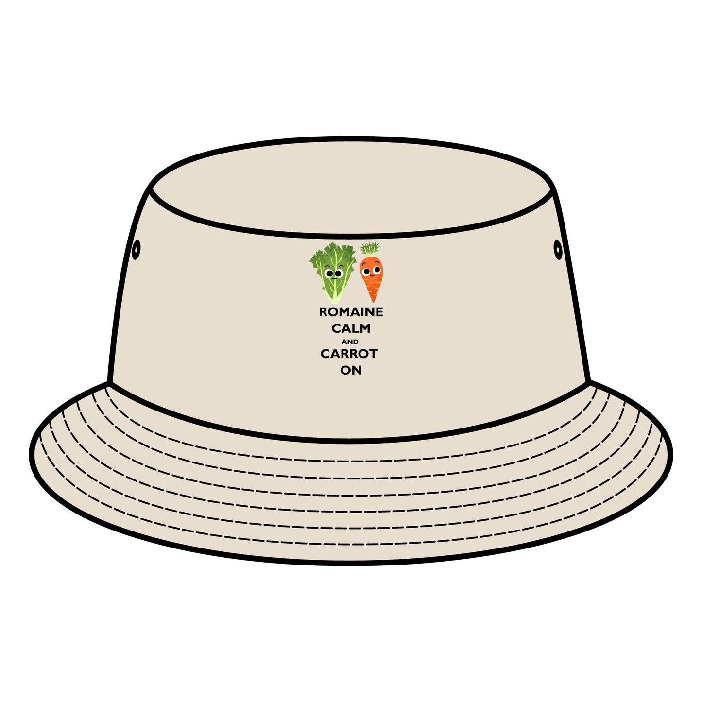 Romaine Calm Bucket Hat, Funny Gardening Hat, Summer Sun Protection, Gift for Veggie Lovers, Casual Outdoor Accessory