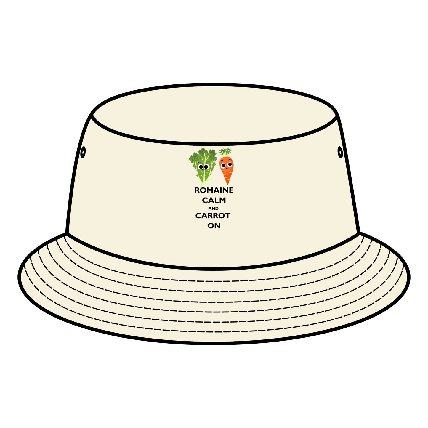 Romaine Calm Bucket Hat, Funny Gardening Hat, Summer Sun Protection, Gift for Veggie Lovers, Casual Outdoor Accessory