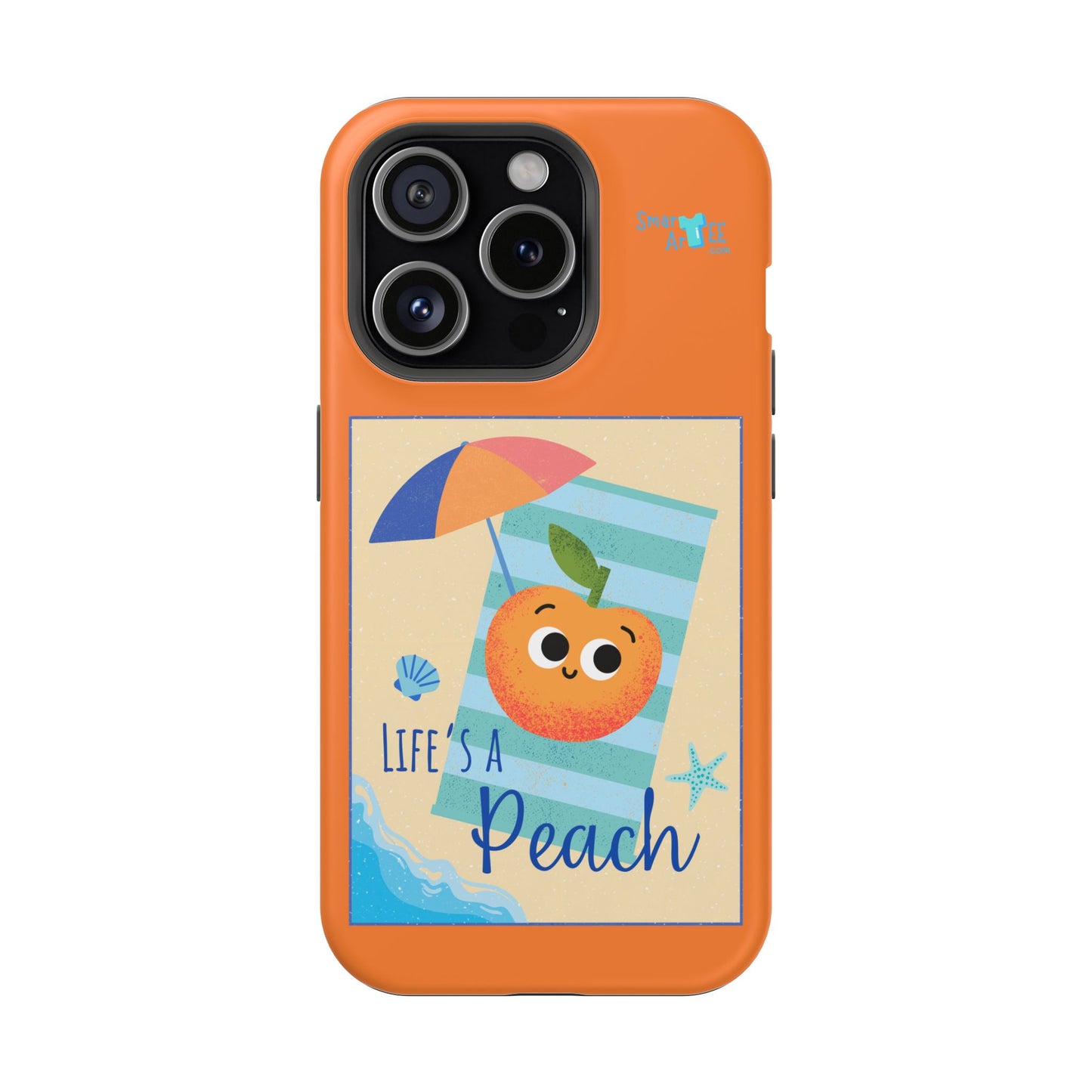 Cute Life's a Peach Phone Case, Impact-Resistant Cell Phone Cover, Summer Accessory, Gift for Fruit Lovers, Beach Vibes