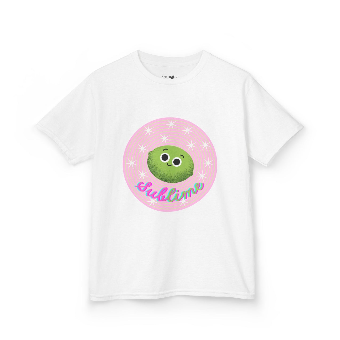 Kids Sublime Tee with Cute Lime Character, Fun Kids Shirt, Gift for Birthdays, Playdates, Summer Outfits, Cute Apparel