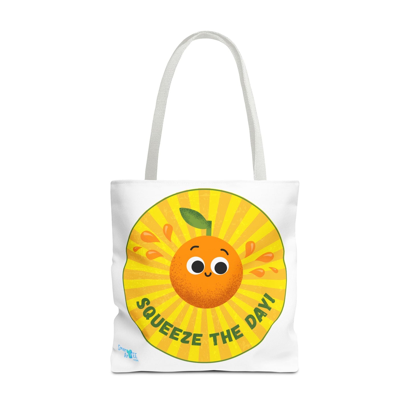 Cheerful Tote Bag, Squeeze the Day Bag, Fun Grocery Tote, Orange Design Shopper, Cute Gift for Fruit Lovers