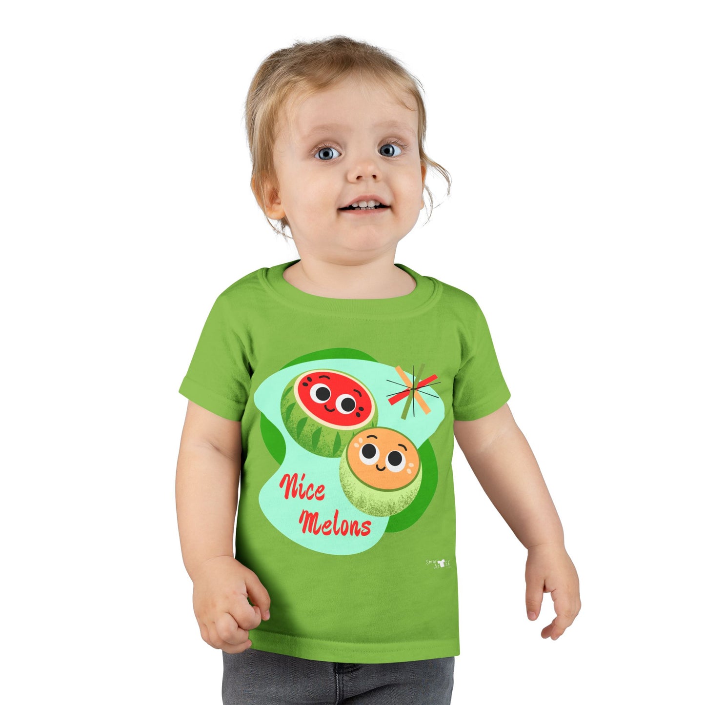 Cute Toddler Shirt with 'Nice Melons' Design, Kids Summer Tees, Boys and Girls Gift, Playful Cotton Top, Adorable Birthday Outfit