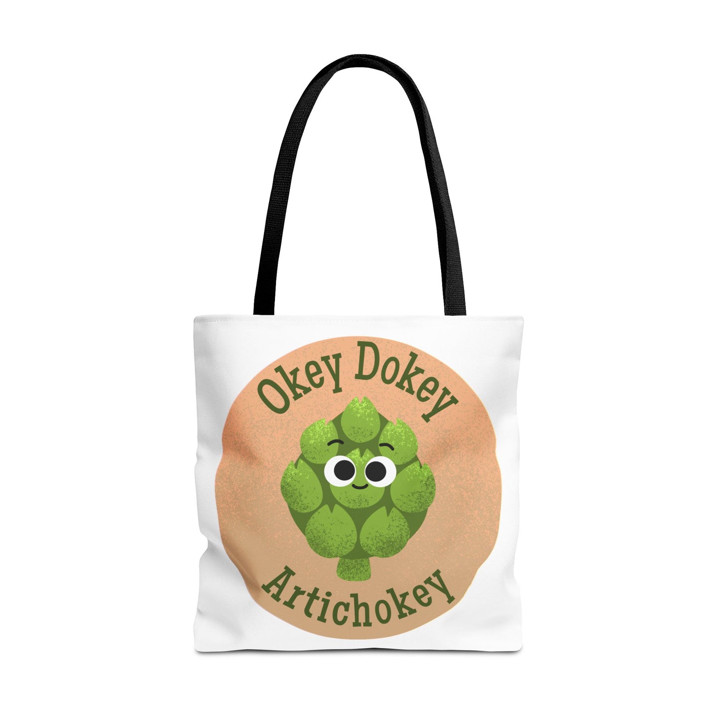 Playful Artichoke Tote Bag - Okey Dokey, Reusable Shopping Tote, Eco-Friendly Gift, Fruits & Veggies Lover, Cute Grocery Bag