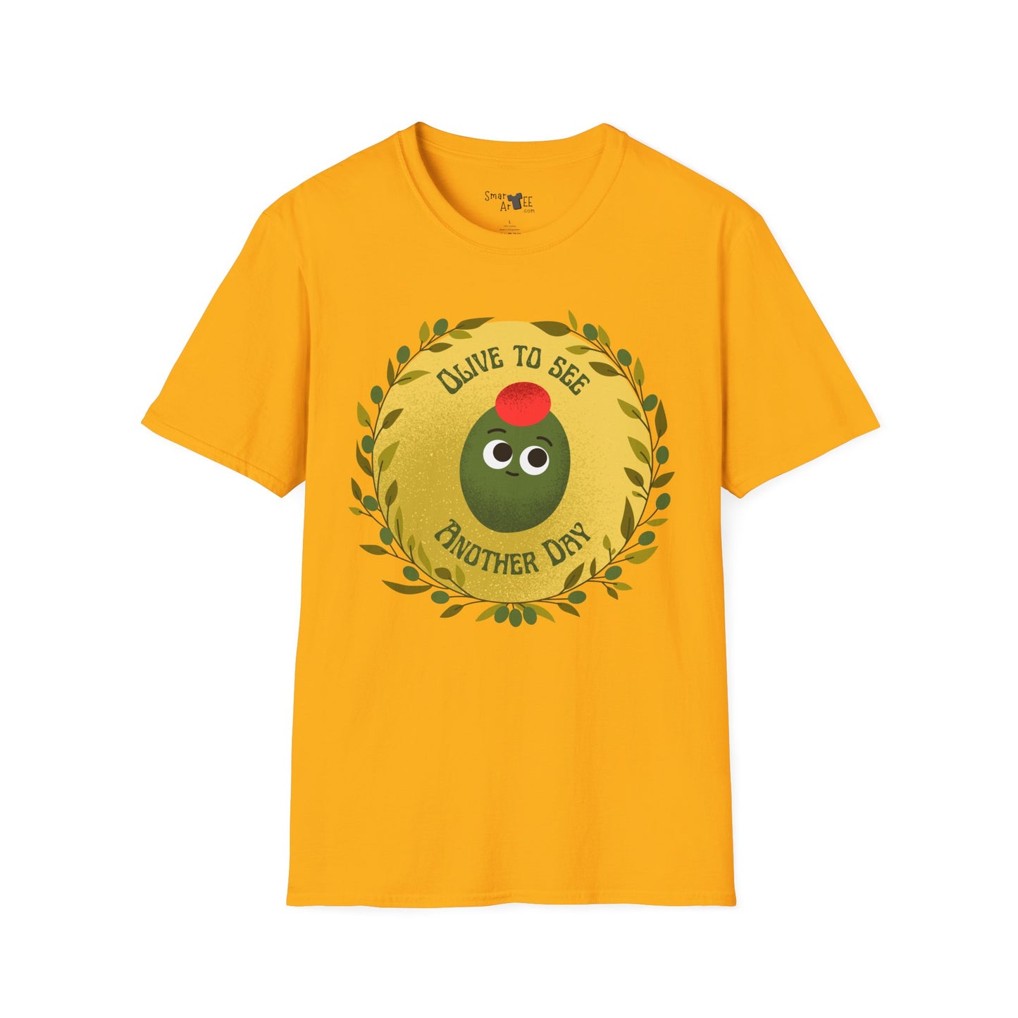 Funny Olive Design Unisex Softstyle T-Shirt - 'Olive to See Another Day' Funny Vegetable Pun, Great Gift Idea, Fun For All