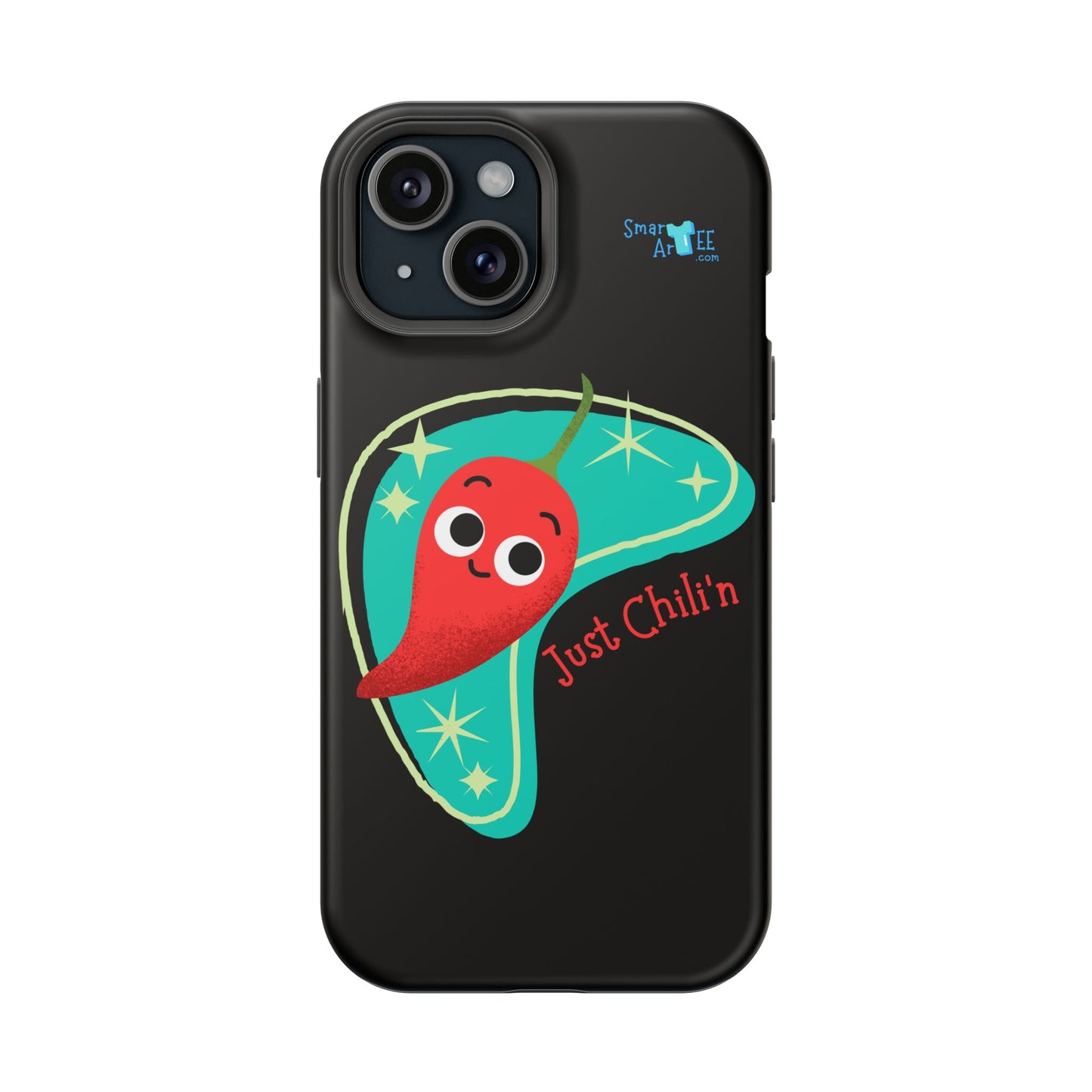 Chili Themed Phone Case, Just Chilin' Design, Fun Accessory, Unique Gift, Vibrant Protection, Perfect for Foodies, Holiday Cheer