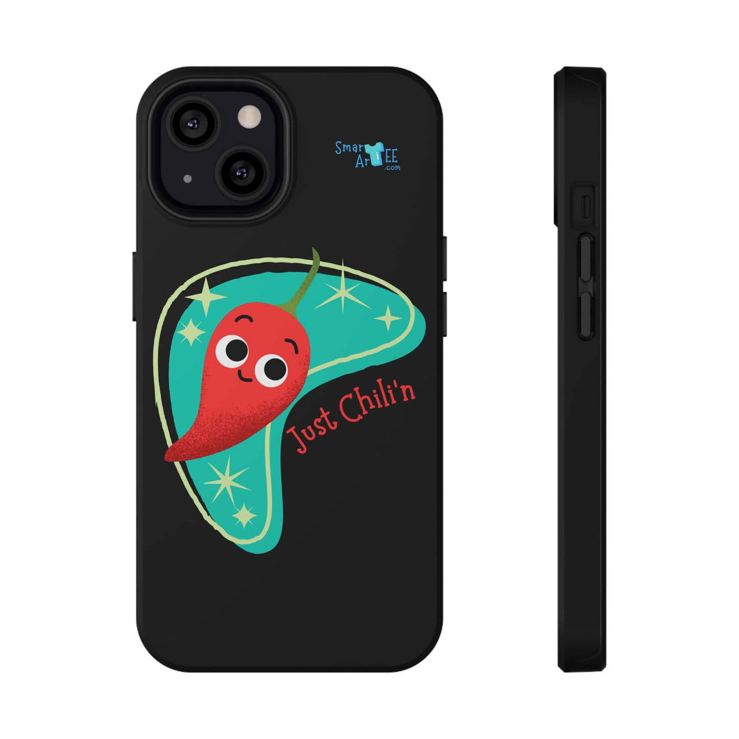 Chili Themed Phone Case, Just Chilin' Design, Fun Accessory, Unique Gift, Vibrant Protection, Perfect for Foodies, Holiday Cheer