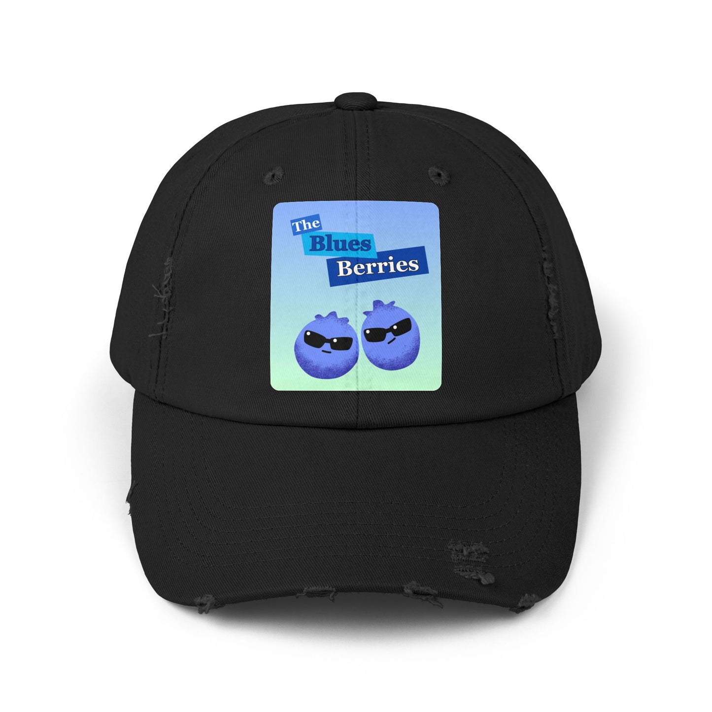 Unisex Distressed Cap with Blues Berries Design, Trendy Gift for Fruit Lovers, Cool Summer Accessory, Casual Outfit Essential, Fun Hats