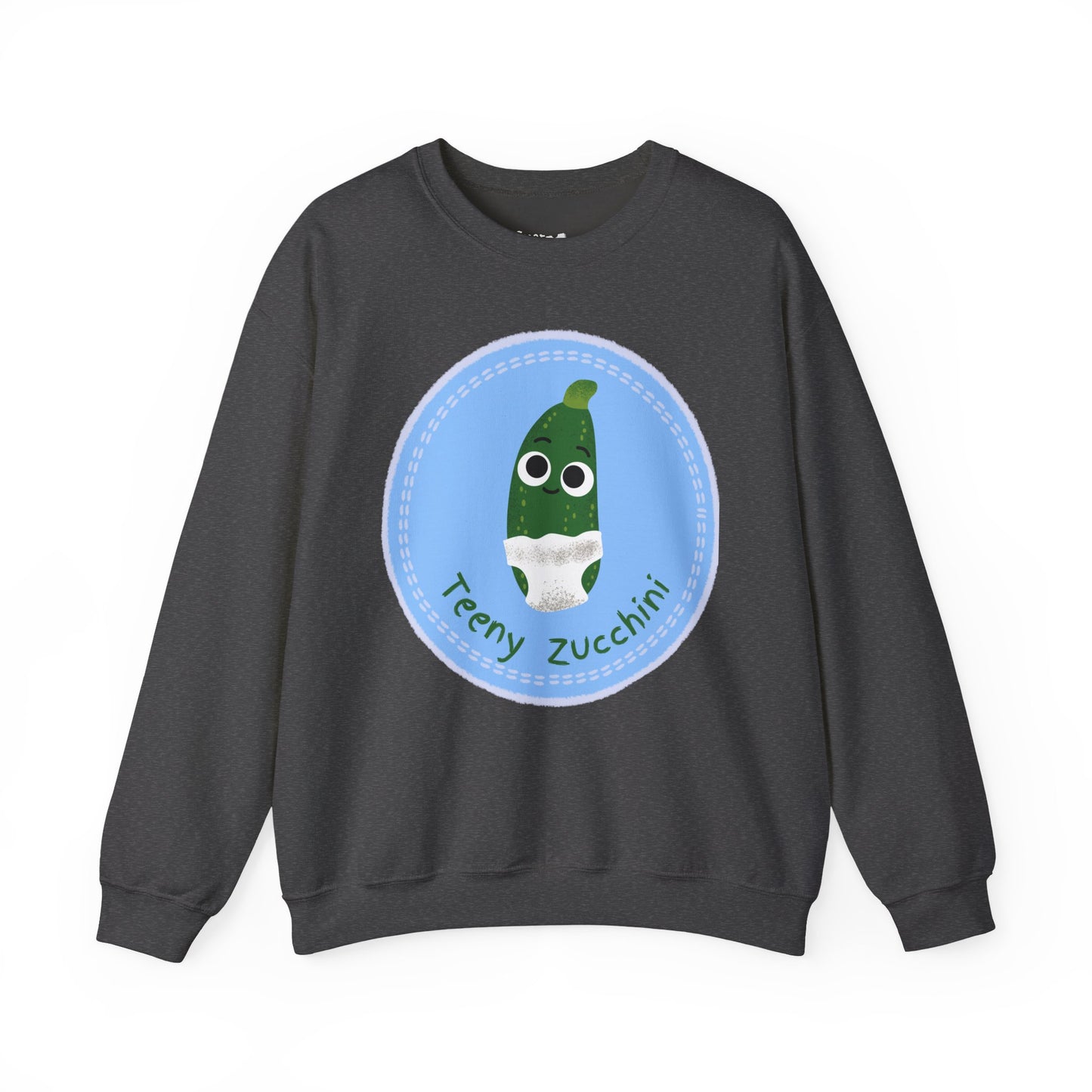 Cute Teeny Zucchini Crewneck Sweatshirt | Funny Gift for Foodies | Cozy Unisex Fashion | Perfect for Gardening Lovers