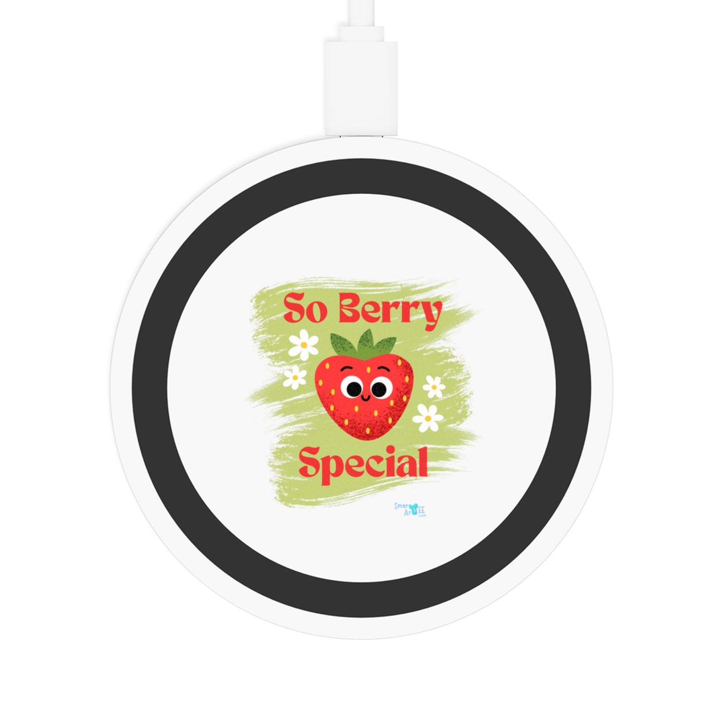 Cute Strawberry Wireless Charging Pad, Adorable Tech Gift, Berry Cute Phone Accessory, Ideal for Home or Office, Bundle With Air Pod Case