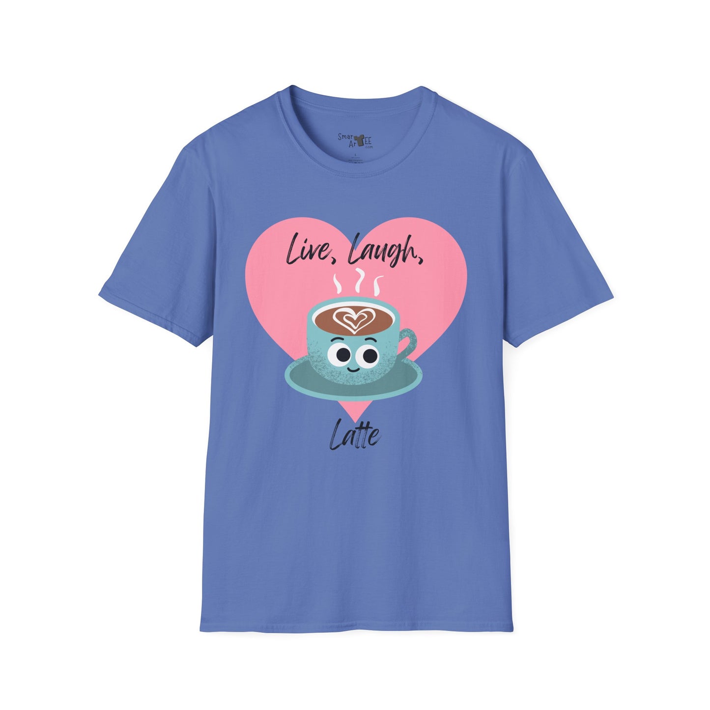 Cute Coffee Lover T-Shirt, Funny Gift for Barista, Softstyle Tee for Friends, Gift for Coffee Lovers, Live Laugh Latte Shirt