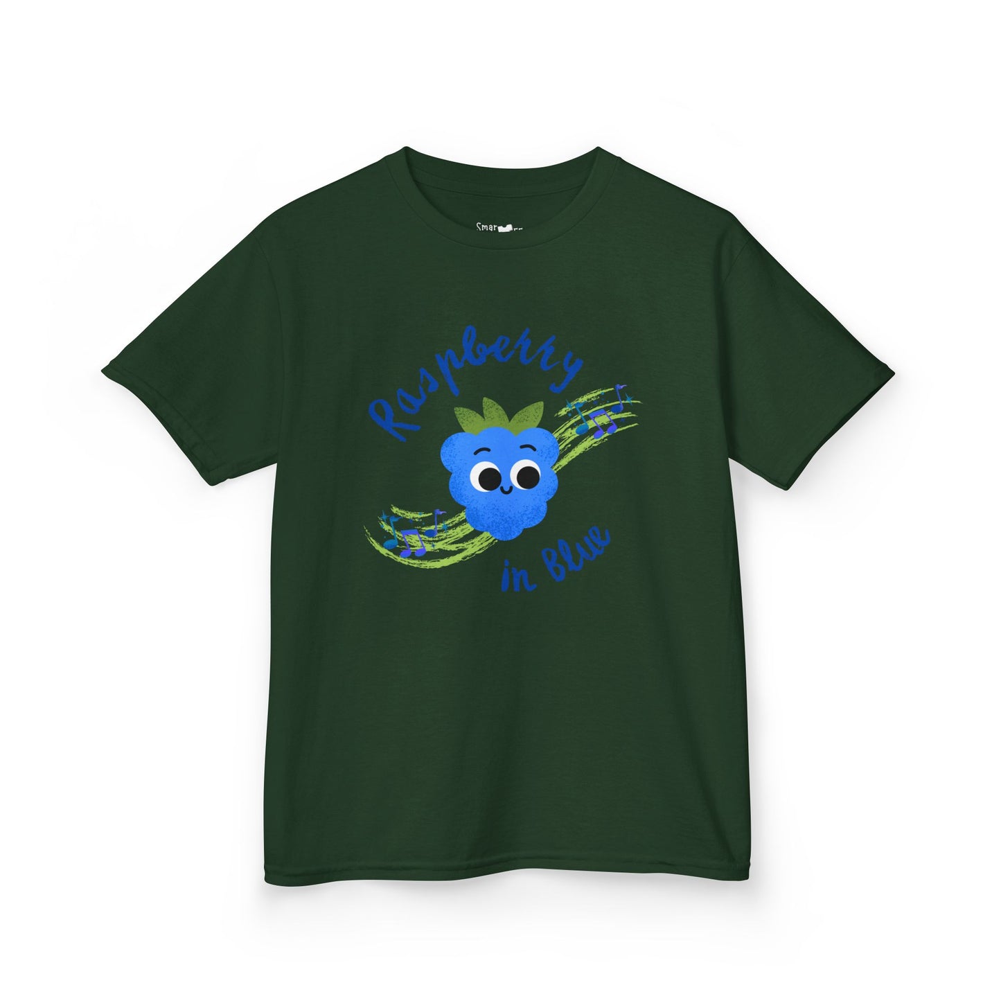 Kids 'Rhapsody in Blue' Raspberry Pun Tee, Cute Kids Shirt, Fun Gift for Children, Summer Outfit, Birthday Gift, Playdate Attire