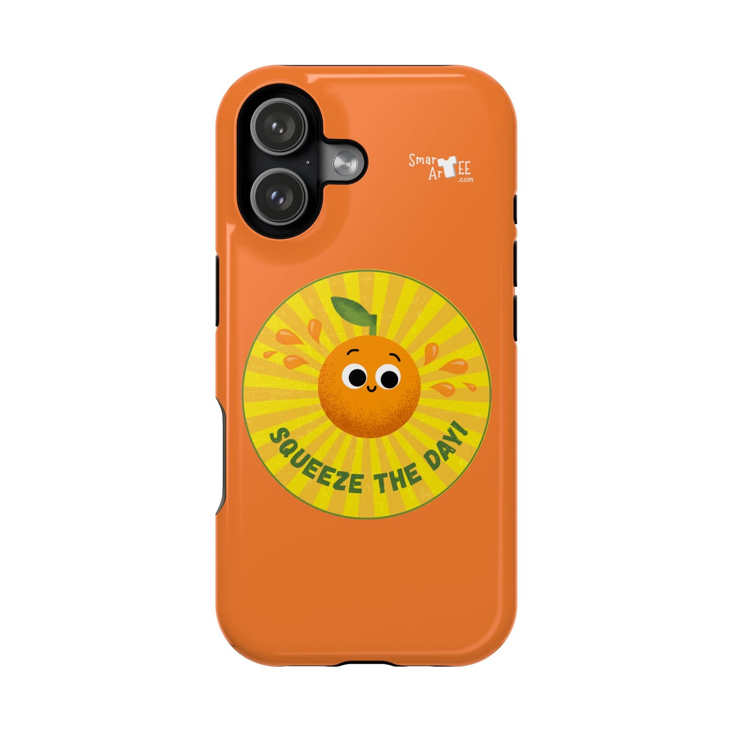 Orange Squeeze Impact-Resistant Case | Fun Phone Cover for Daily Motivation, Gift for Friends, Cute Phone Accessory, Squeeze the Day!
