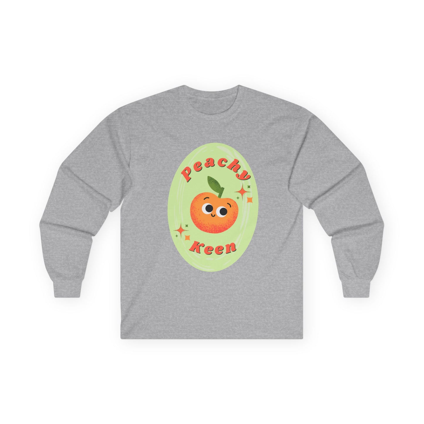 Peachy Keen Unisex Long Sleeve Tees, Cute Graphic Shirt, Fruit Lover Gift, Comfortable Everyday Wear, Perfect for Spring and Summer