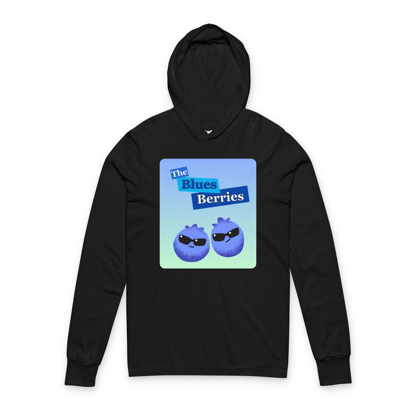 Cool Blues Berries Unisex Hooded Long Sleeve Shirt, Fun Summer Top, Gift for Berry Lovers, Cute Graphic Pun Shirt, Leisure Wear