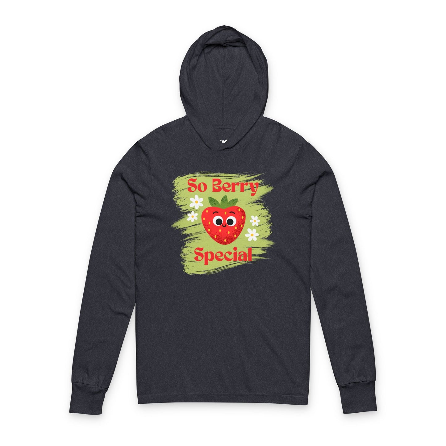 So Berry Special Unisex Hooded Long Sleeve Shirt - Cute Fruit Design, Spring Fashion, Gift for All Ages, Fun Casual Wear, Strawberry Lovers