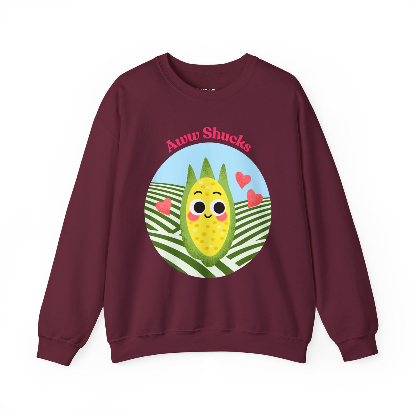 Cute Corn Sweatshirt, Aww Shucks Crewneck, Cozy Fall Apparel, Gift for Foodies, Cute Kitchen Sweatshirt, Unisex Sweater