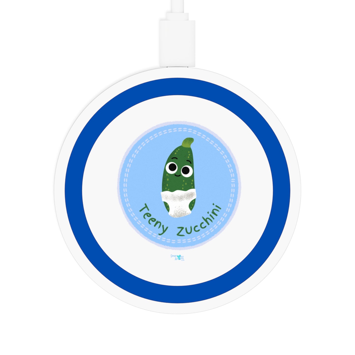 Cute Teeny Zucchini Wireless Charging Pad, Quirky Desk Accessory, Fun Gift for Veggie Lovers, Eco-Friendly Tech, Bundle With Air Pod Case
