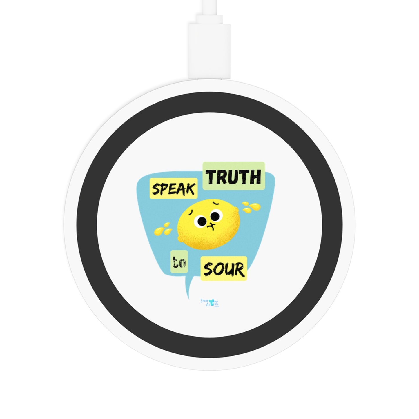 Cute Lemon Quote Wireless Charging Pad, Funny Desk Accessories, Unique Gift for Friends, Home Office Decor, Bundle With Air Pod Case